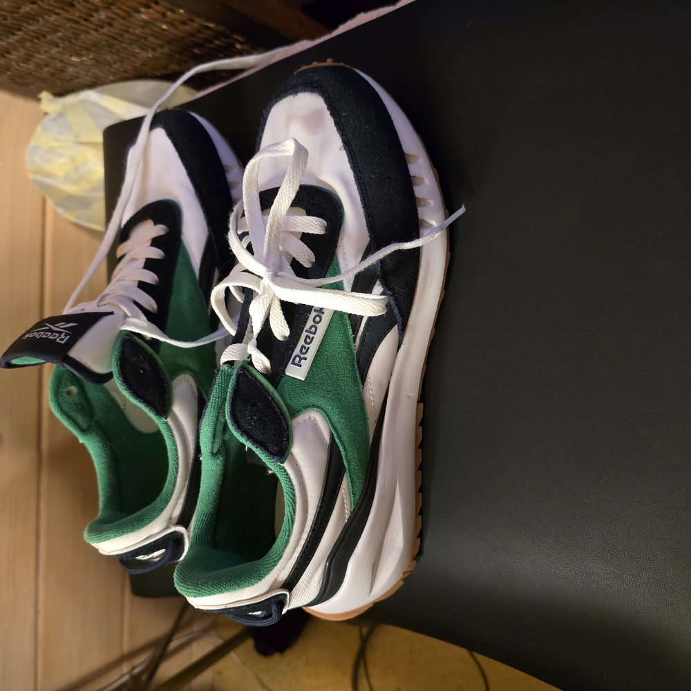 Reebok Green and White Sneakers